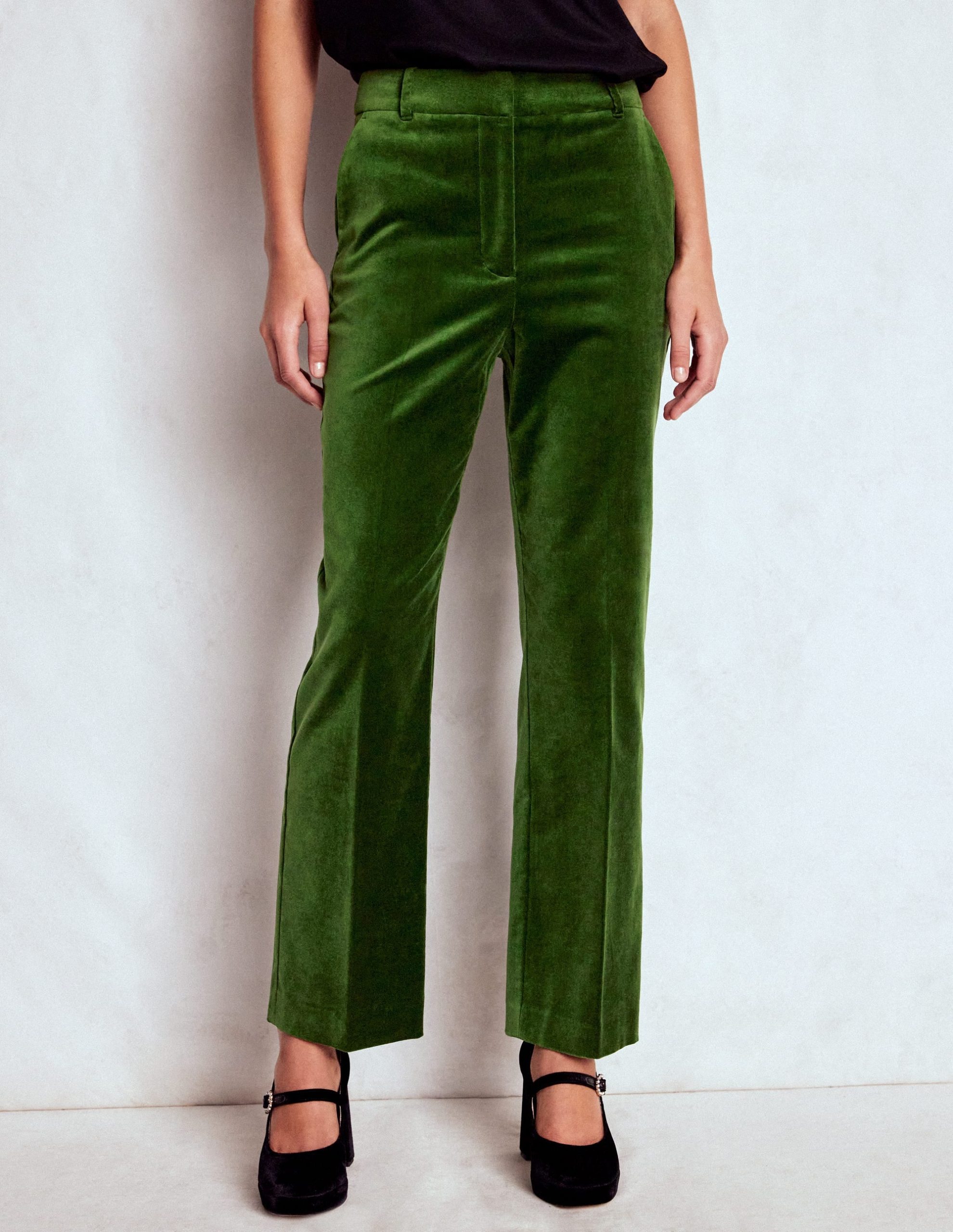 Canonbury Velvet Trousers-Green Fir - Image 5