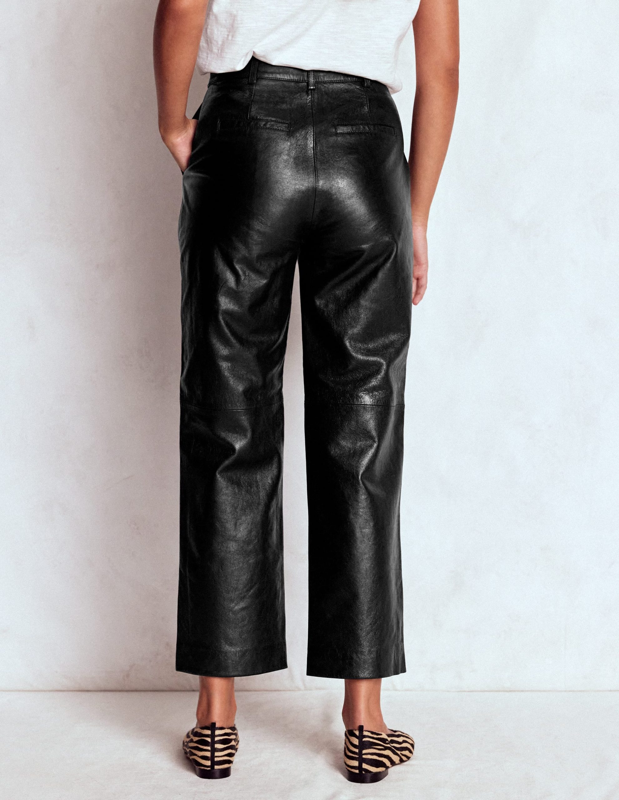 Canonbury Leather Trousers-BLACK - Image 3