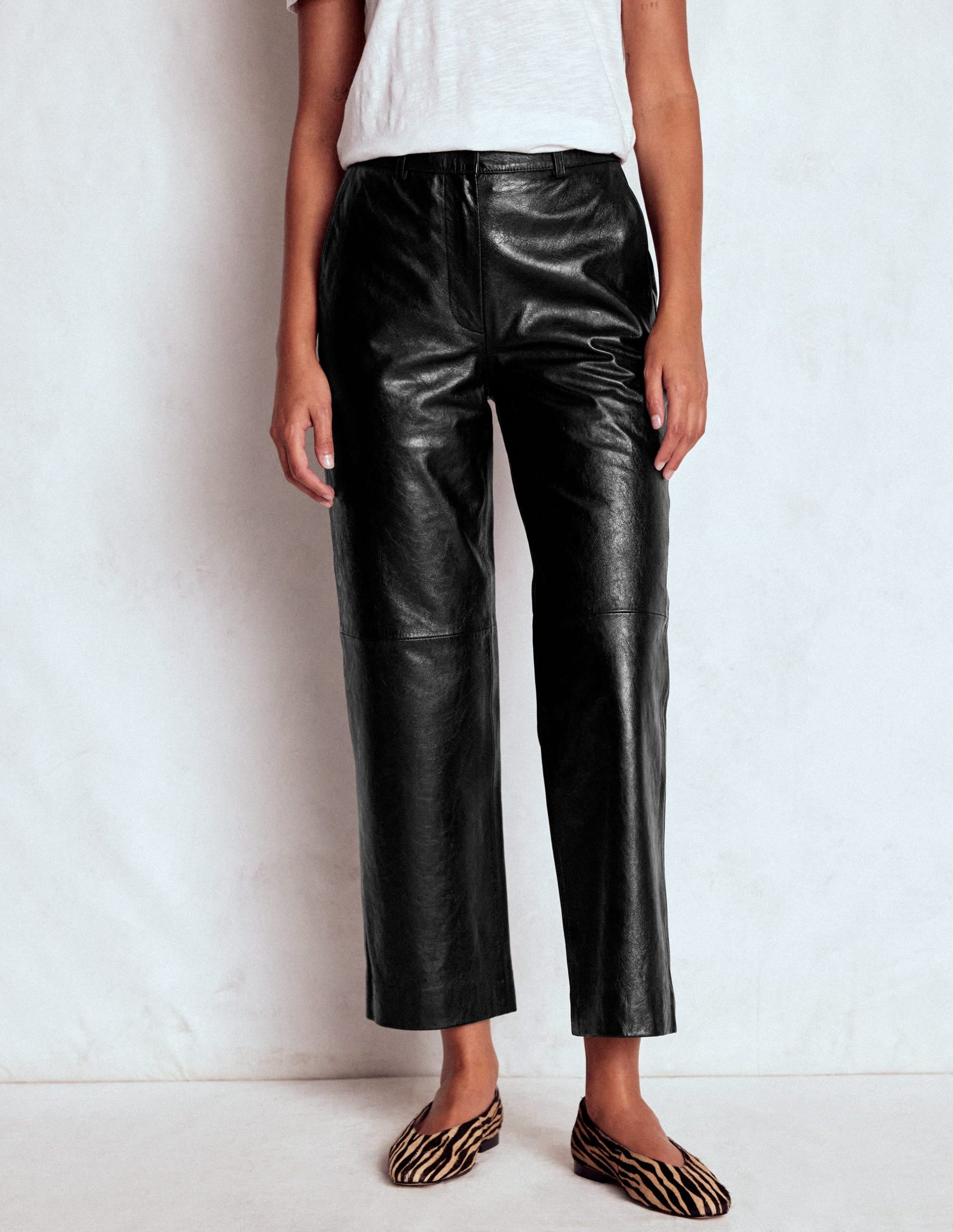 Canonbury Leather Trousers-BLACK - Image 4