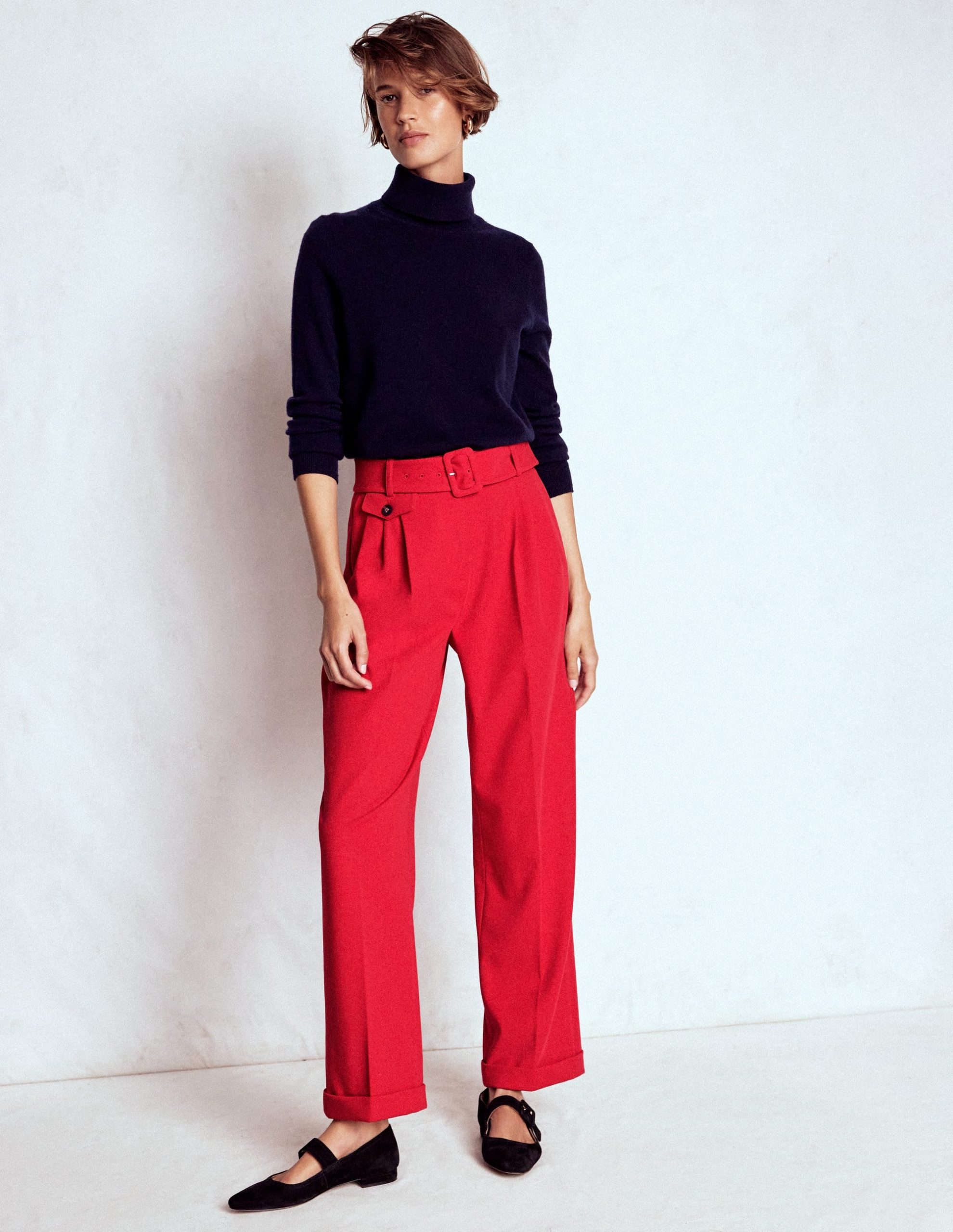 Pleat Front Trousers-Chilli Pepper