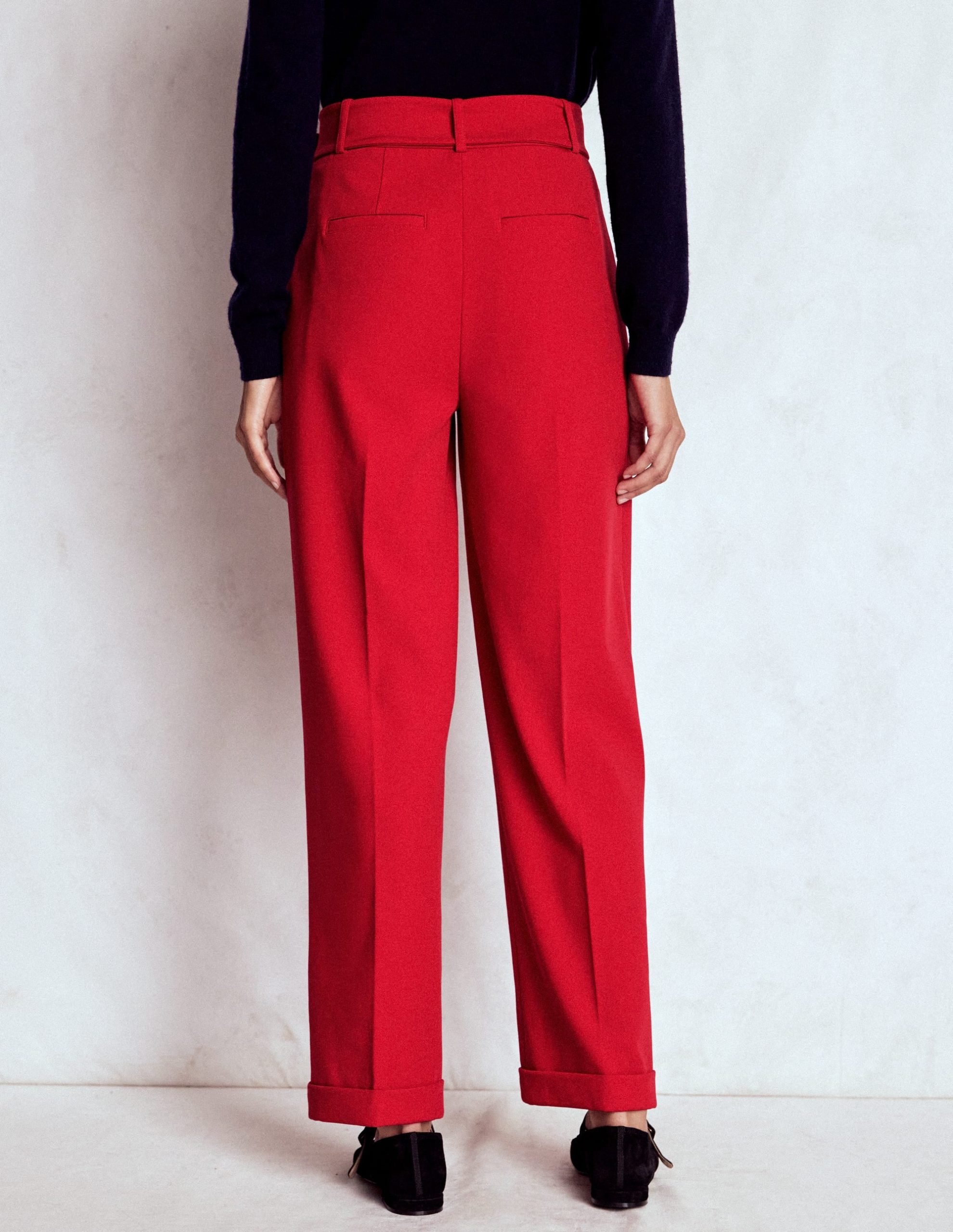 Pleat Front Trousers-Chilli Pepper - Image 3