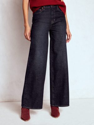 Relaxed Wide Leg  Jeans-Indigo