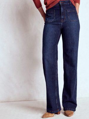 Straight Leg Pocket Jeans-Dark Vintage