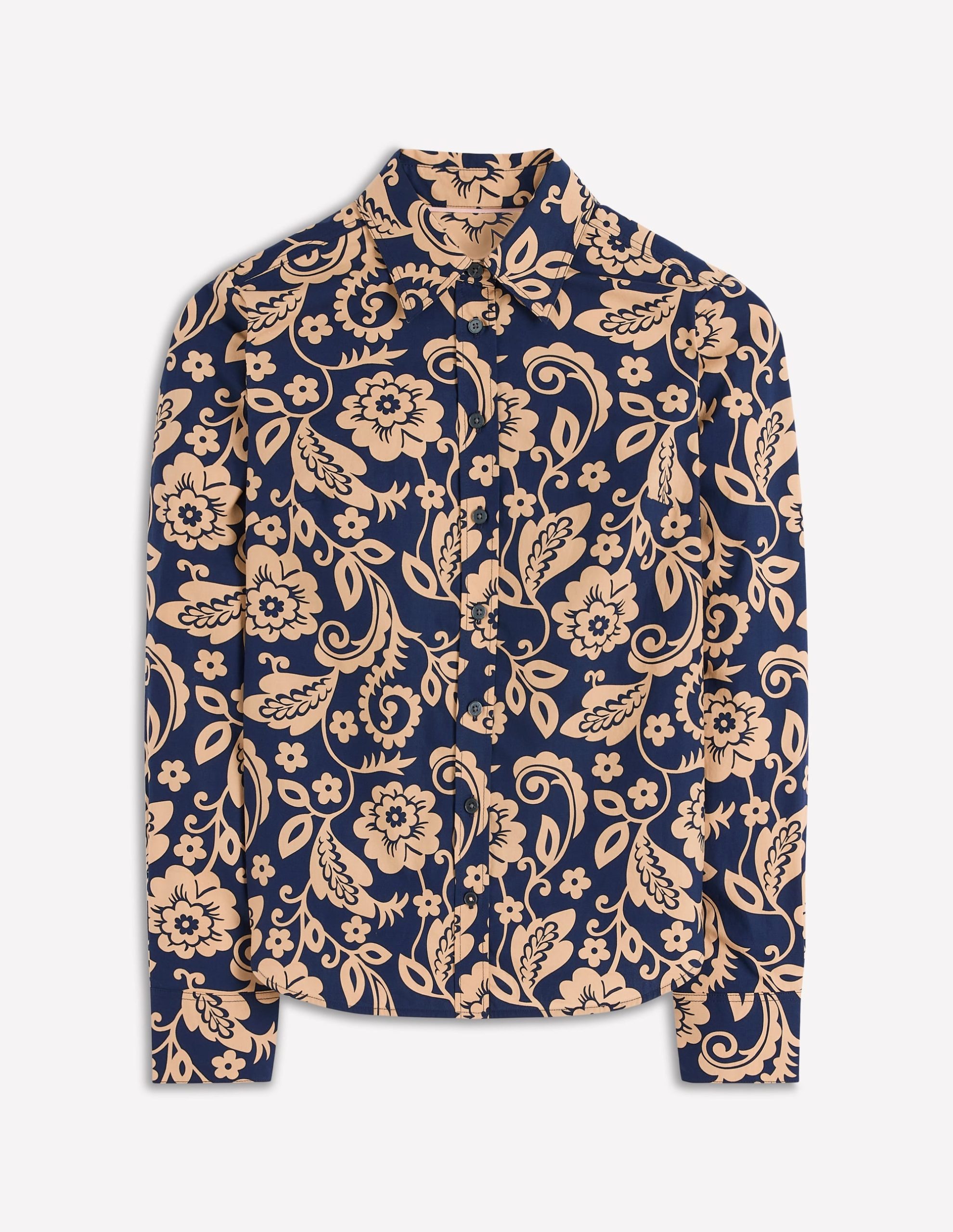 Sienna Cotton Shirt-French Navy. Ornate Flora - Image 5
