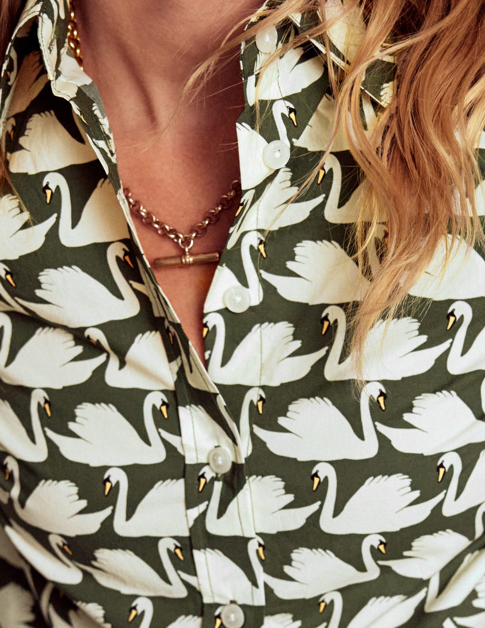 Sienna Cotton Shirt-Green. Geo Swan - Image 2