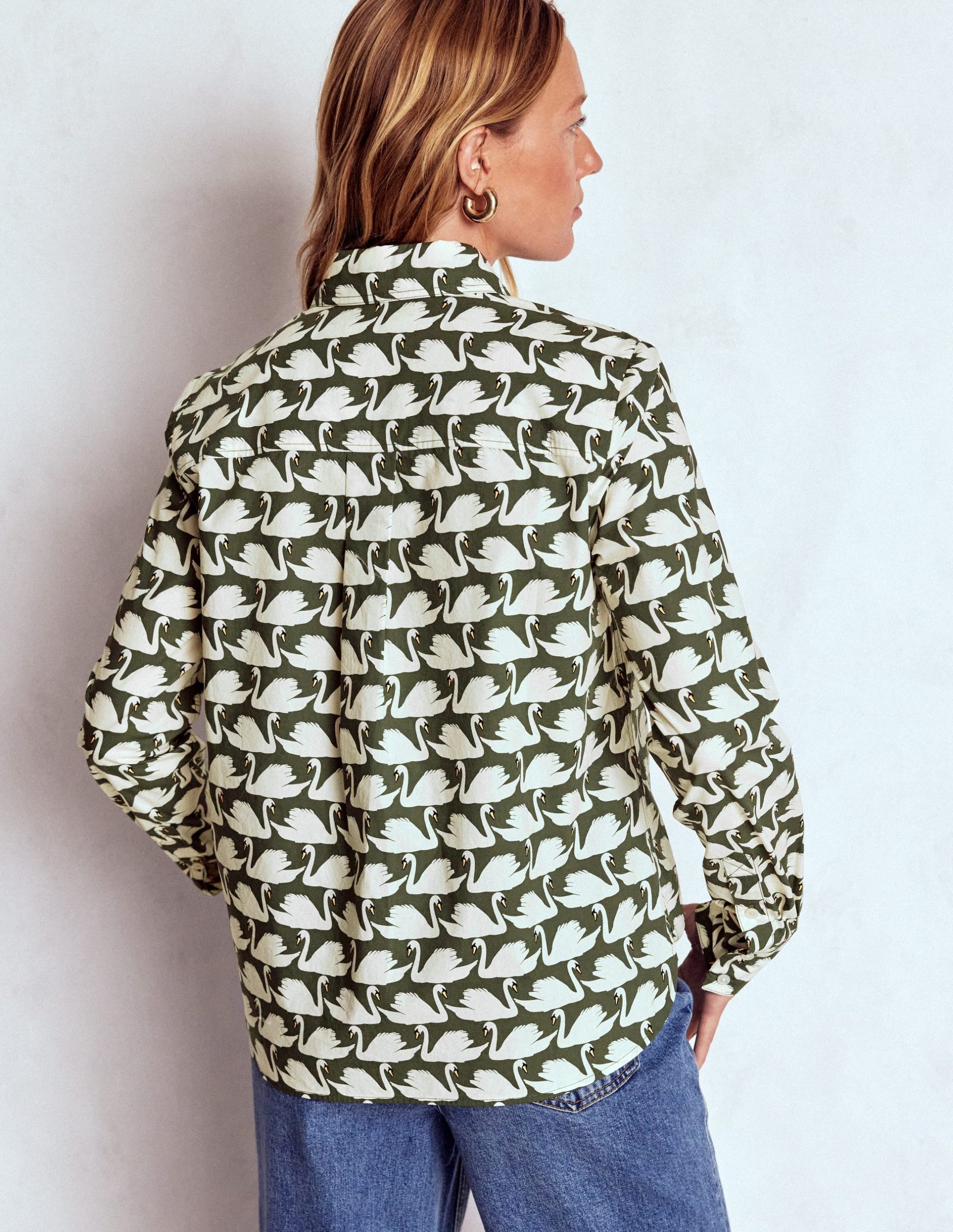 Sienna Cotton Shirt-Green. Geo Swan - Image 3