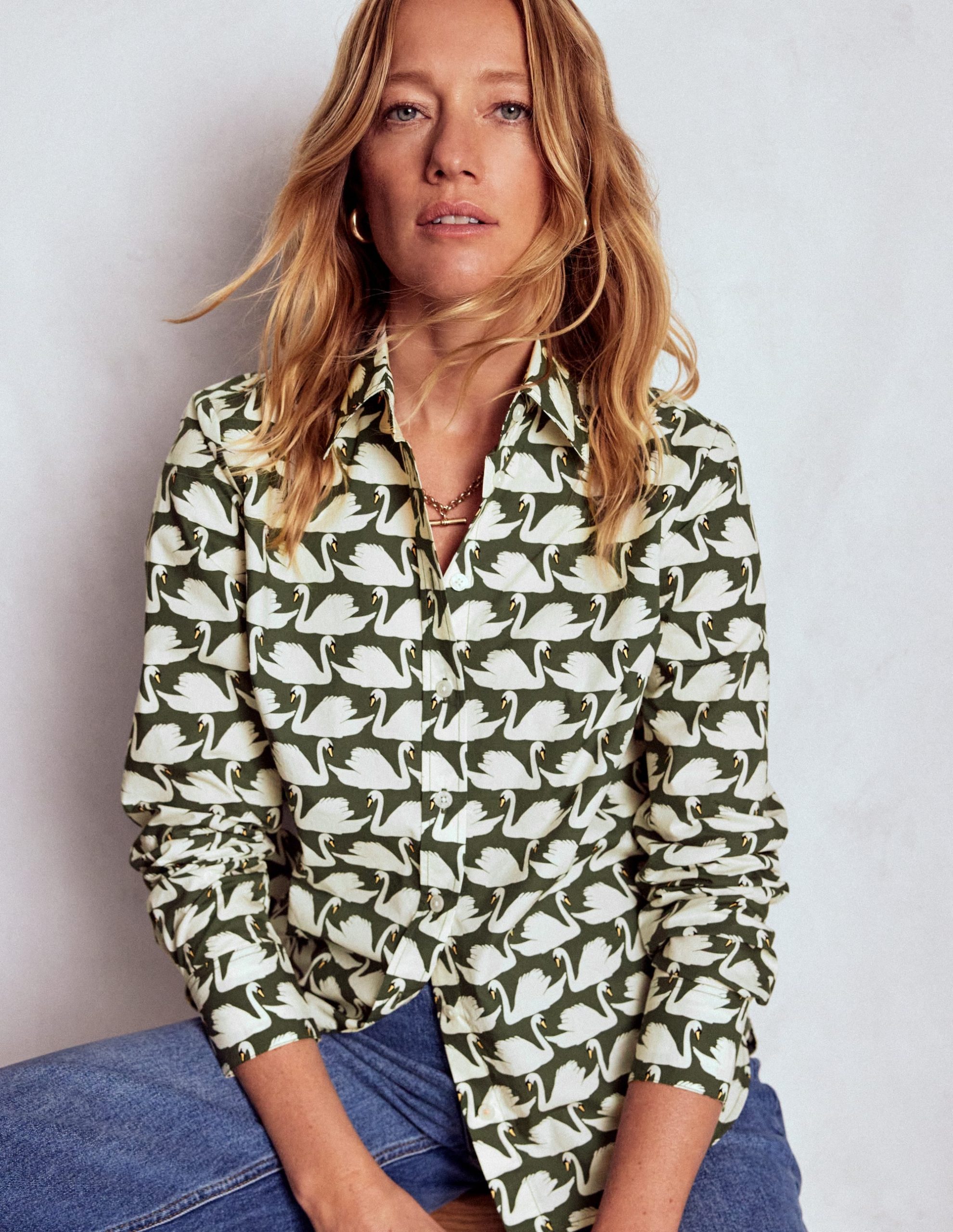 Sienna Cotton Shirt-Green. Geo Swan - Image 5