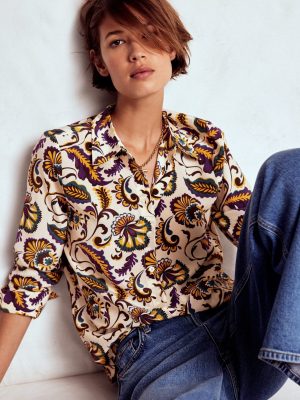 Sienna Silk Shirt-Multi. Ornate Meadow