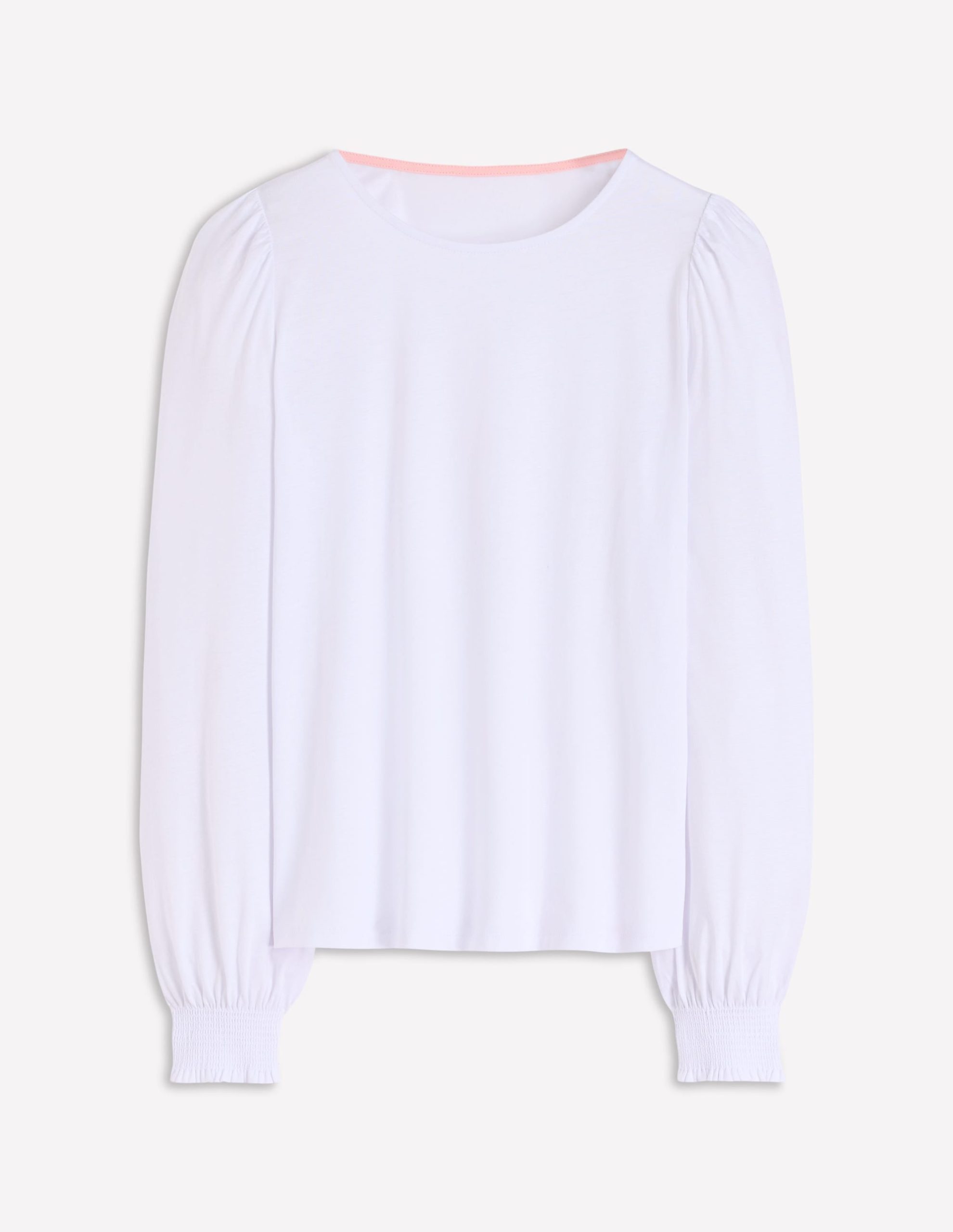 Smocked Cuff Supersoft Top-White - Image 5