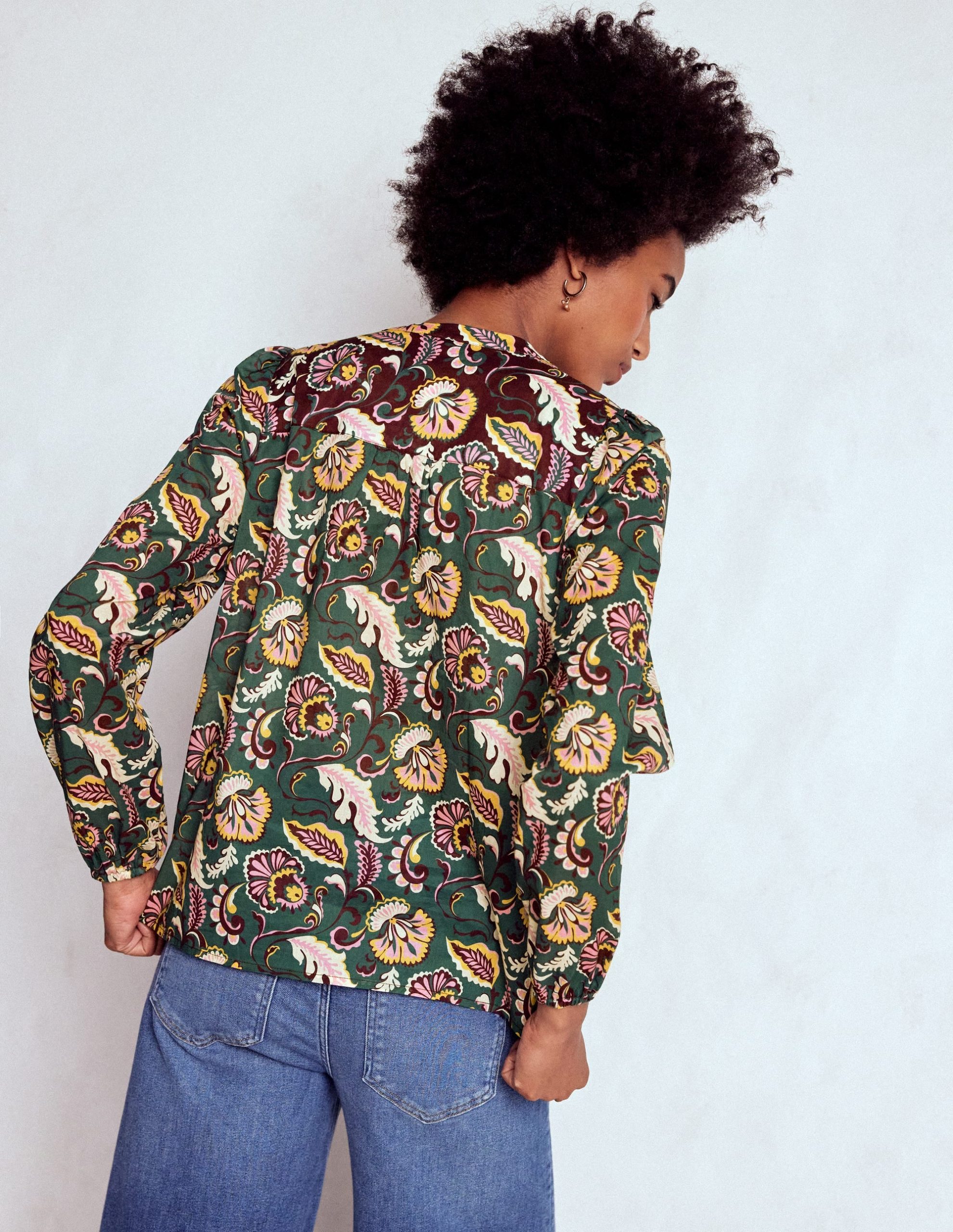 Corrine Cotton Top-Dark Green. Ornate Meadow - Image 3