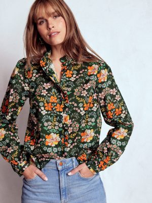 Helena Cotton Top-Forest. Flourishing Garden