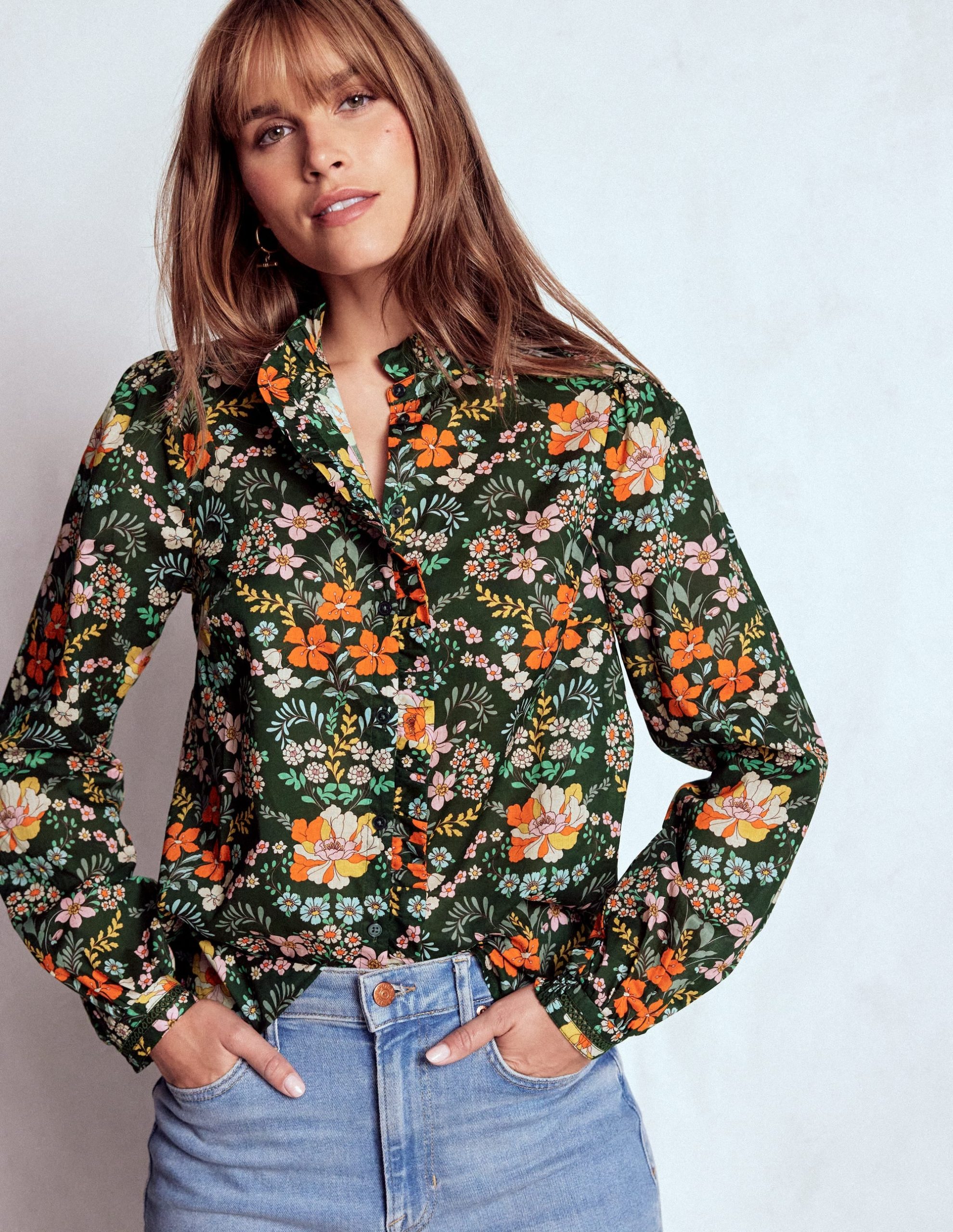 Helena Cotton Top-Forest. Flourishing Garden