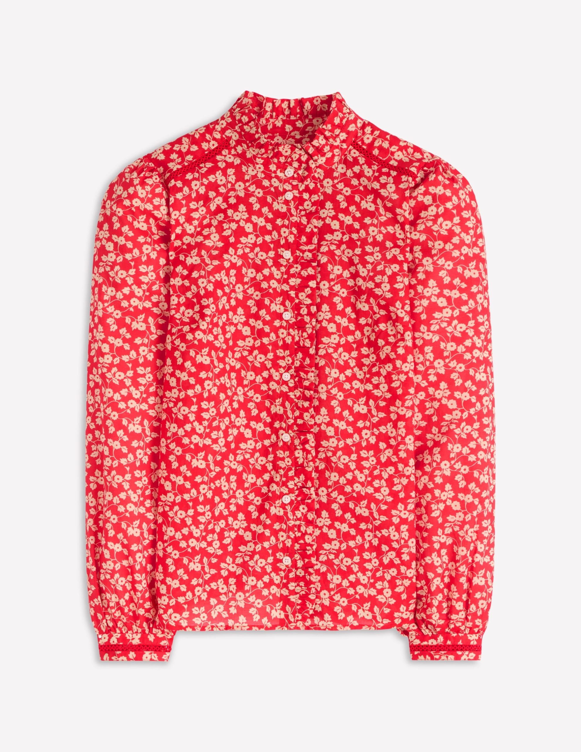 Helena Cotton Top-Cranberry Red. Delicate Vine - Image 5