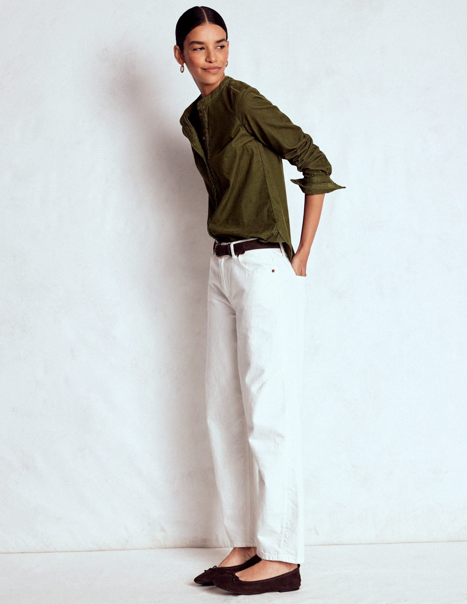 Victoria Cord Shirt-Woodland Green - Image 4