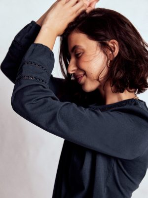 Flo Trim Detail Top-Navy