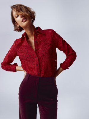 Lace Shirt-Rumba Red