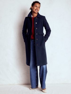 St Albans Fitted Coat-Navy