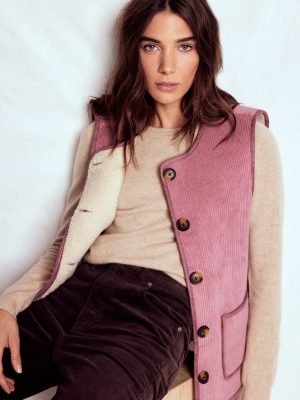 Clerkenwell Reversible Gilet-Light Pink. Natural