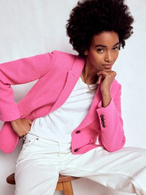 Stamford Texture Blazer-Pink Peony