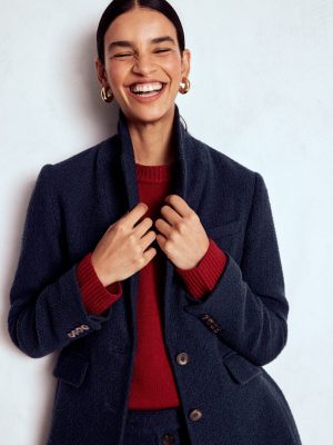 Stamford Texture Blazer-Navy Texture