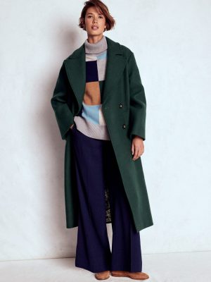 Cocoon Wool Coat-Emerald Night