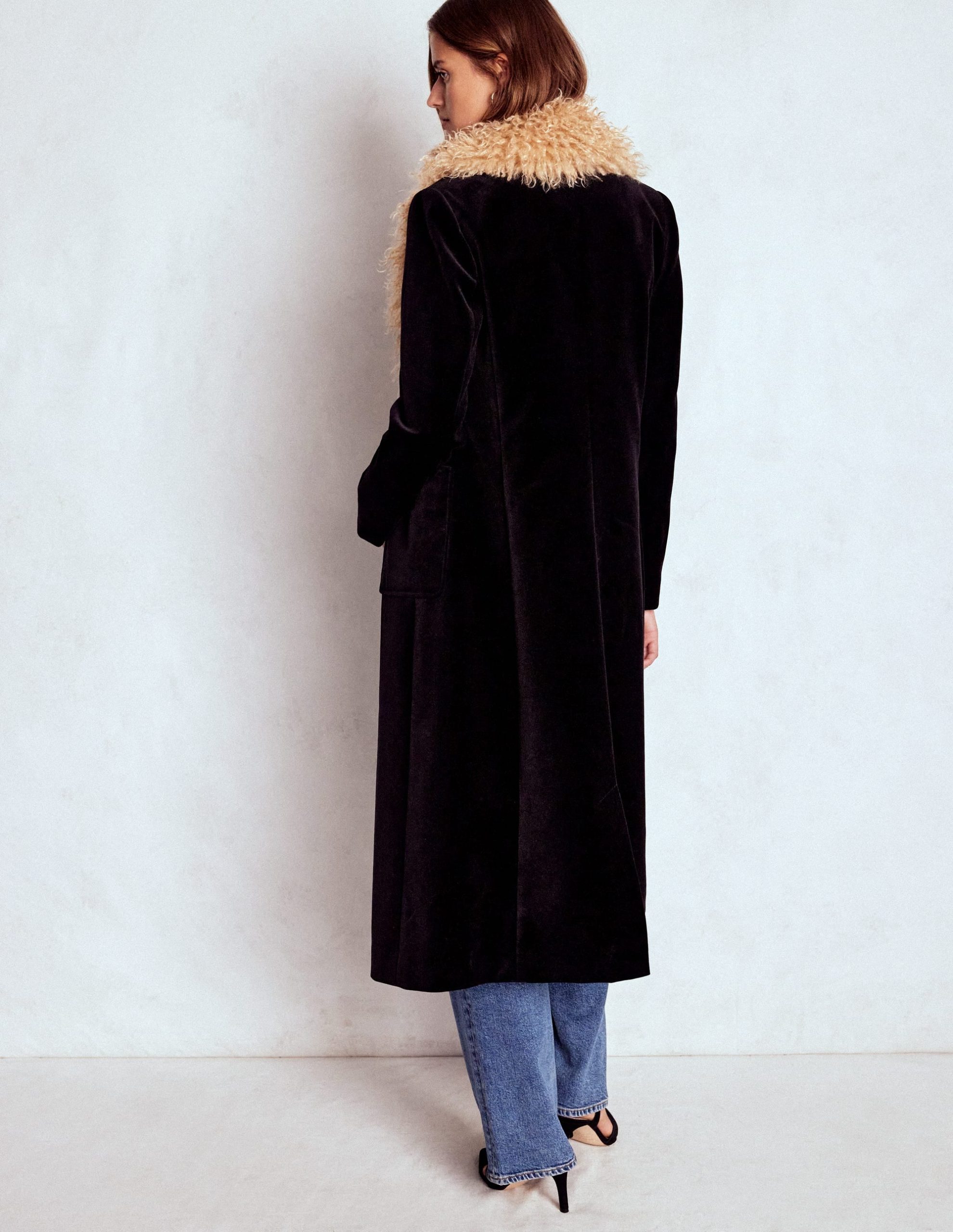 Fur Tipped Coat-Black - Image 3
