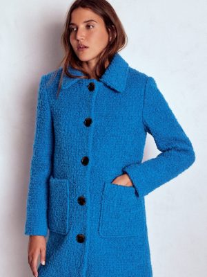 Carlisle Textured Coat-Cobalt Blue