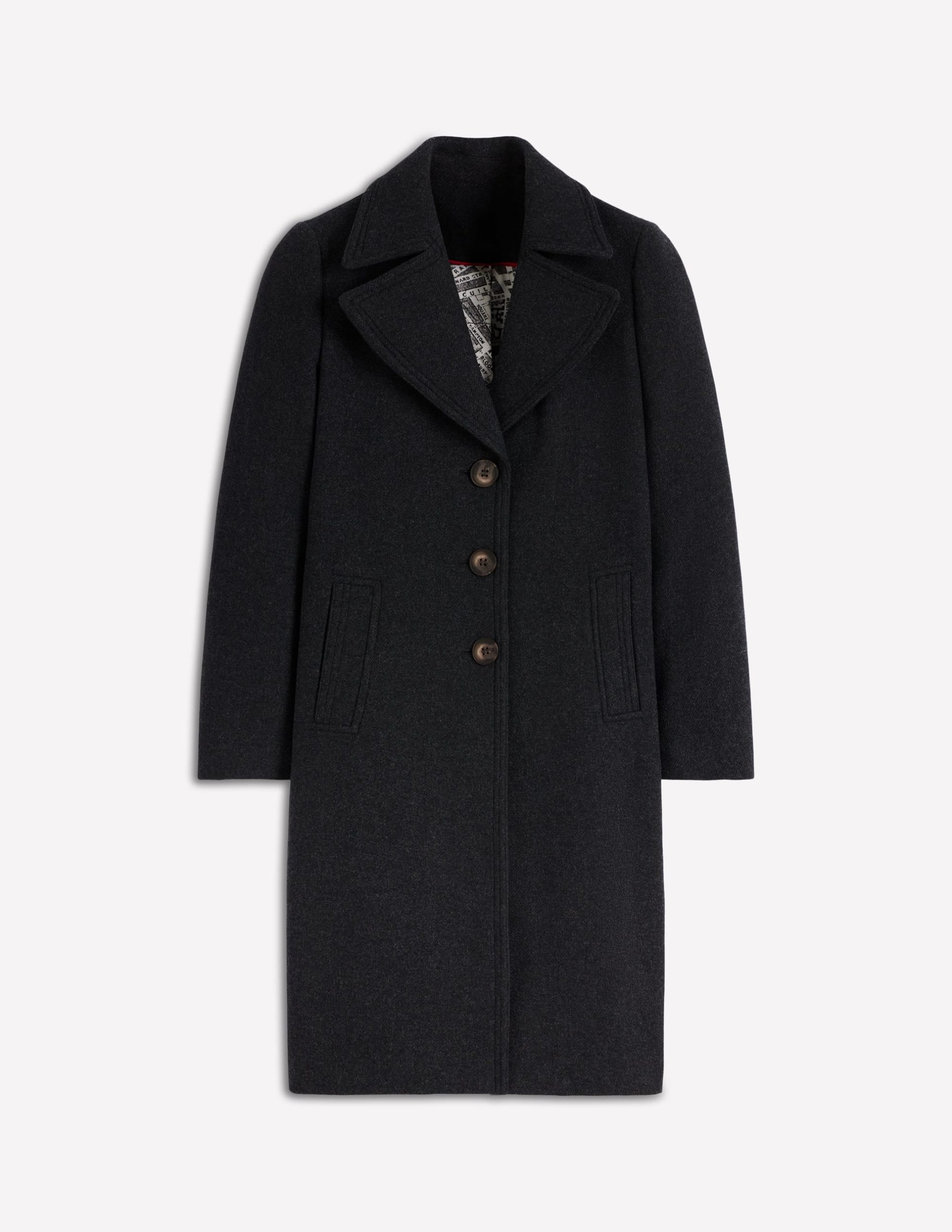 Newport Wool Coat-Charcoal Marl - Image 7