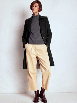 Newport Wool Coat-Charcoal Marl