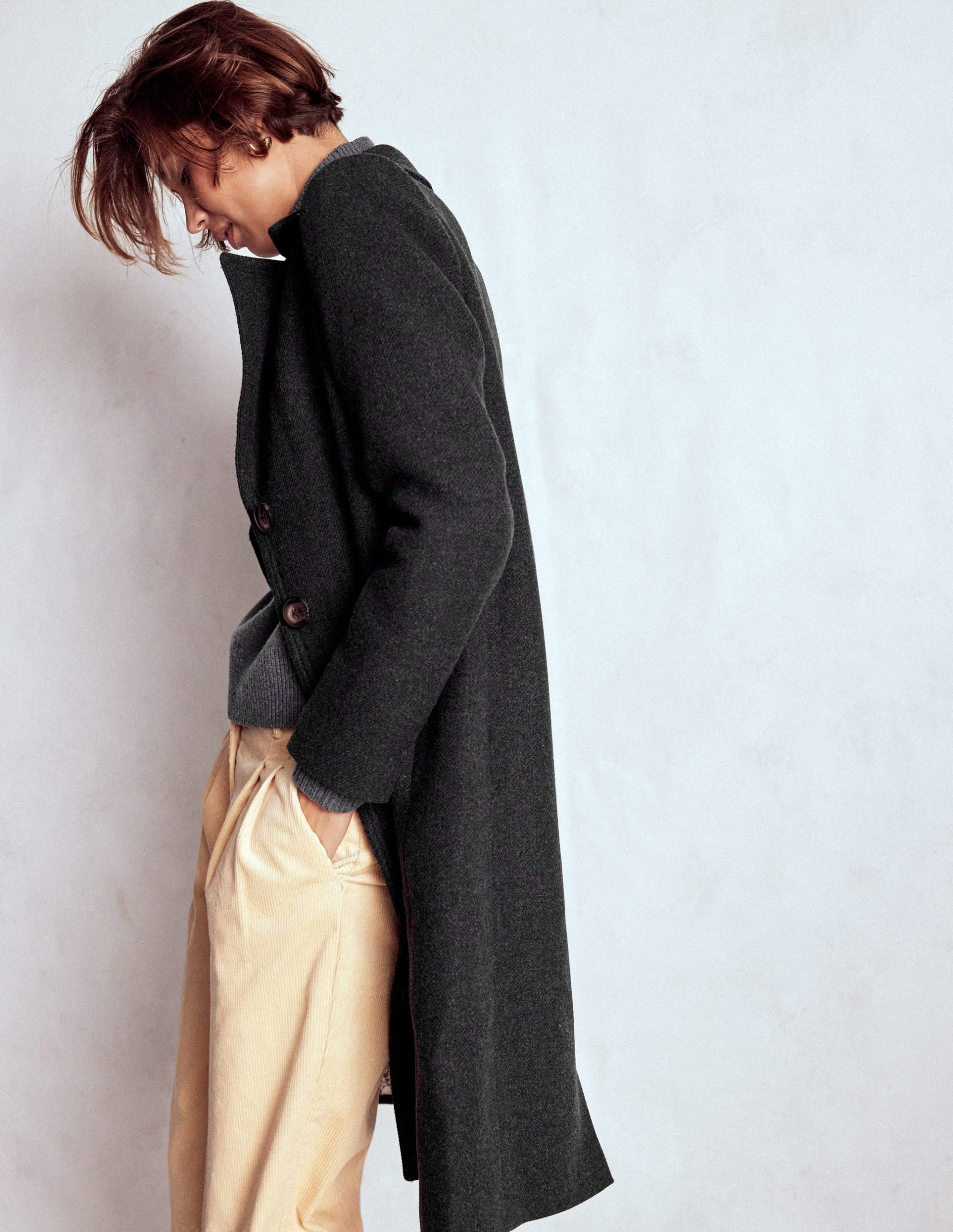 Newport Wool Coat-Charcoal Marl - Image 4