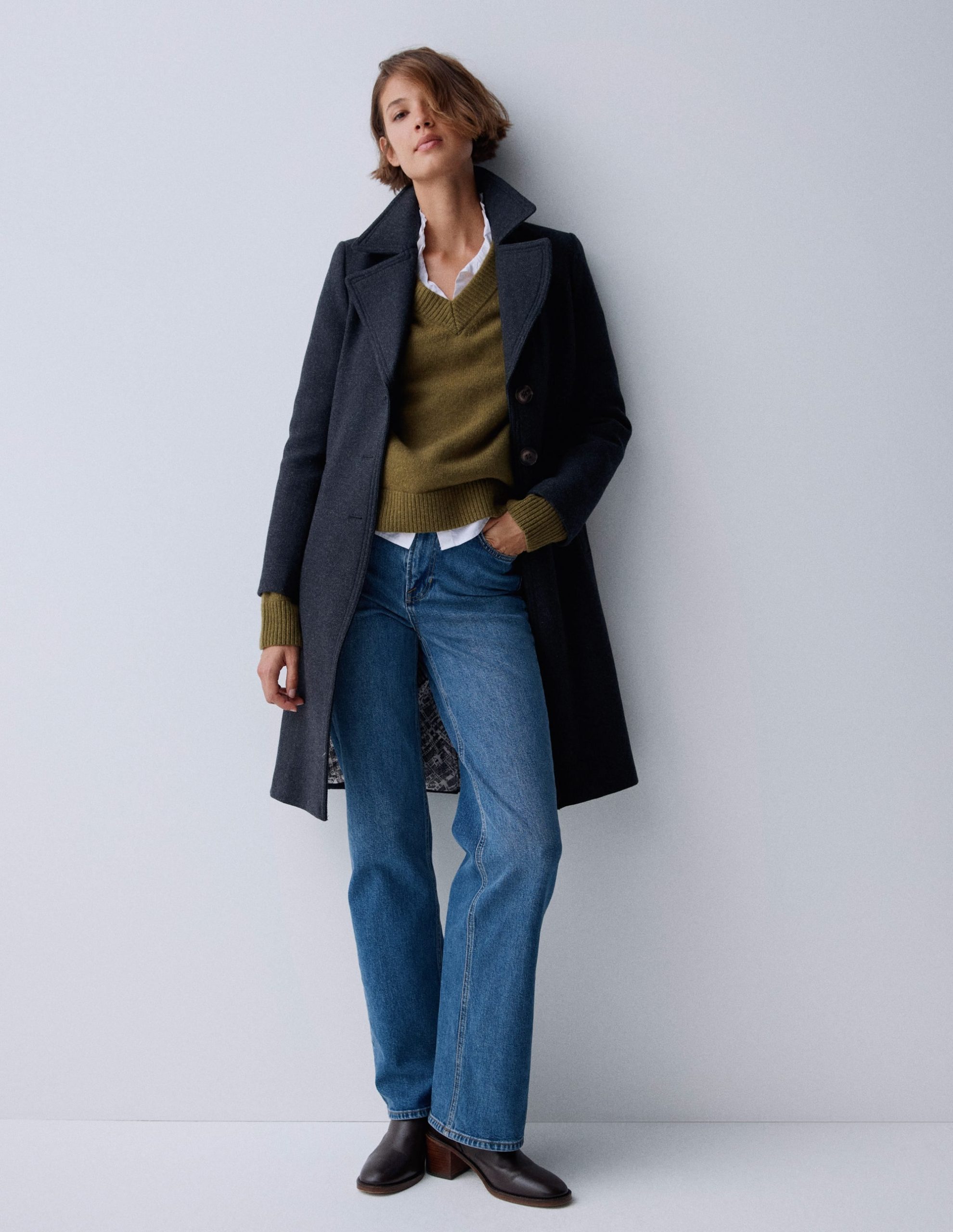 Newport Wool Coat-Charcoal Marl - Image 6