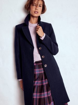 Newport Wool Coat-Navy