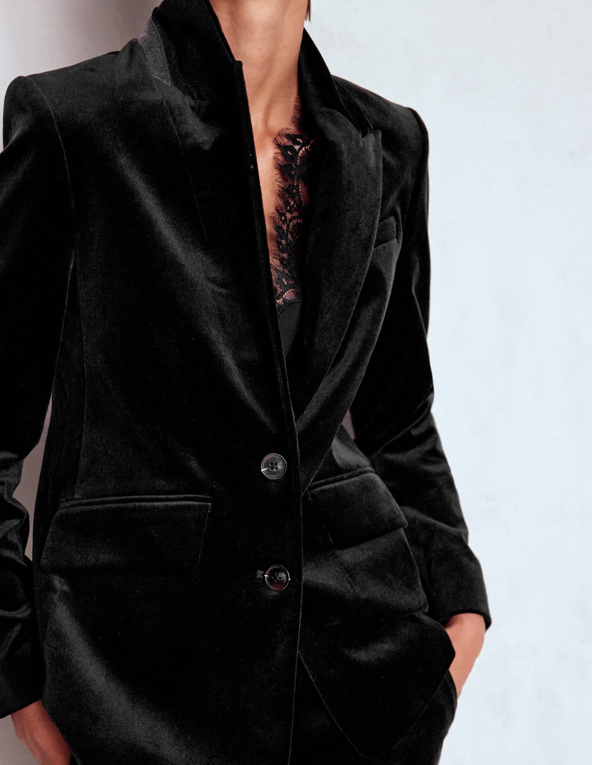 Stamford Velvet Blazer-Black - Image 2