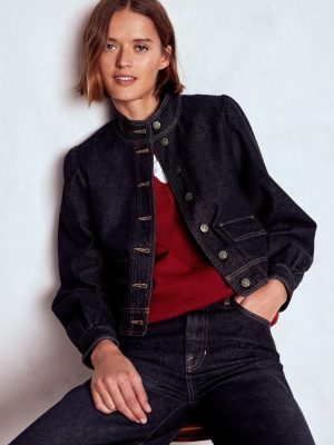 Topstitch Denim Jacket-Indigo