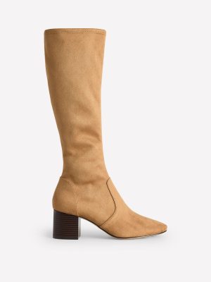 Stretch Knee Heel Boots-Acorn