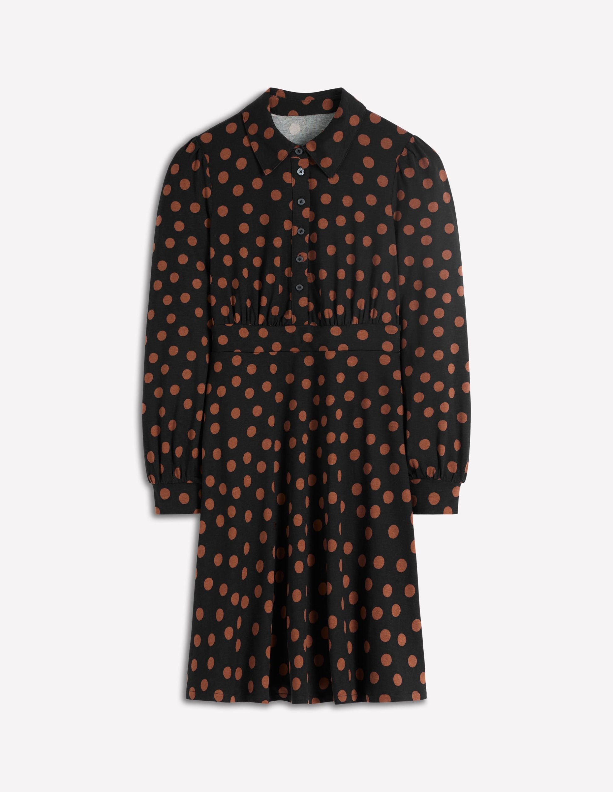 Orla Short Jersey Shirt Dress-Russet. Painted Dot - Image 7