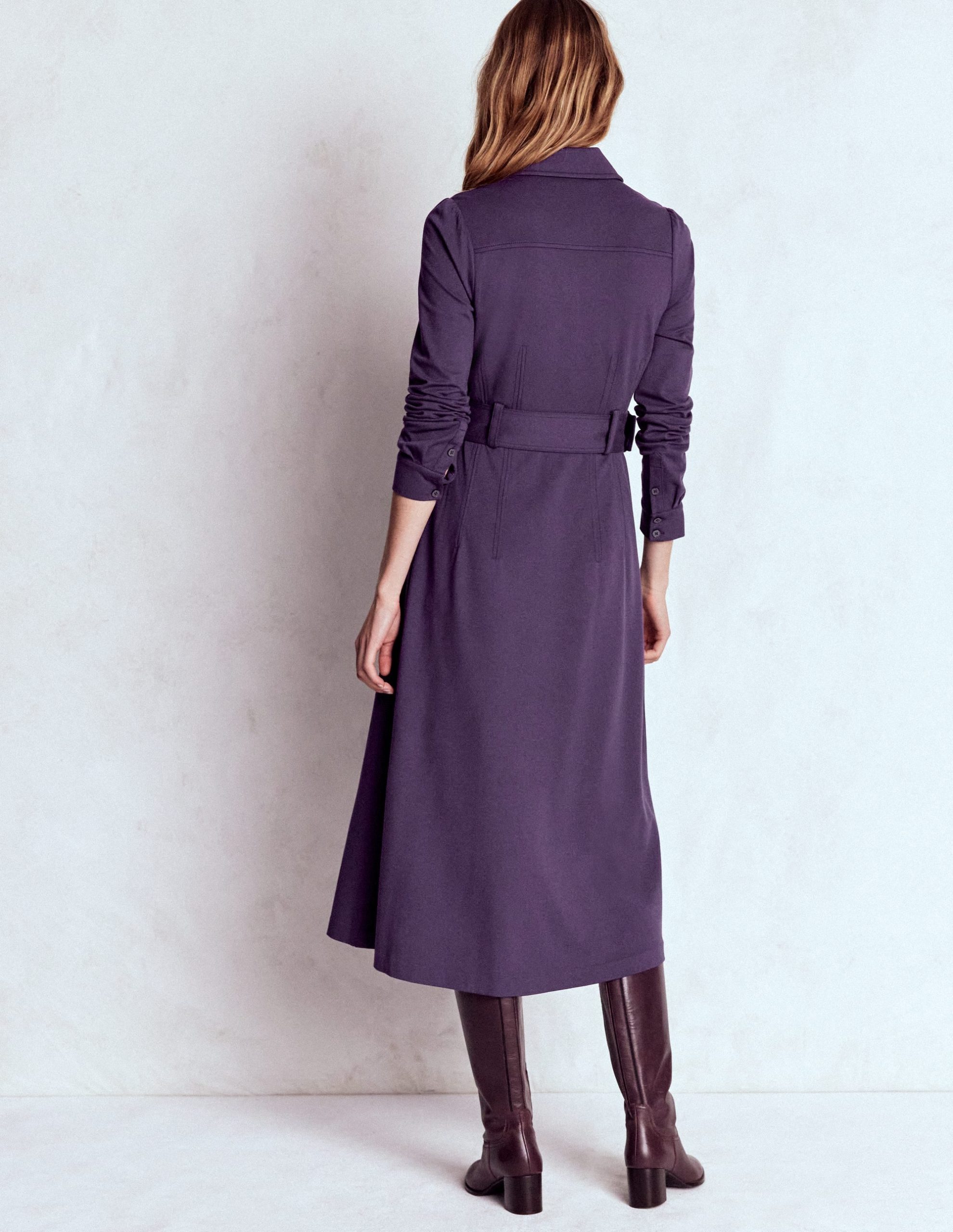 Anita Long Sleeve Shirt Dress-Blackberry - Image 4