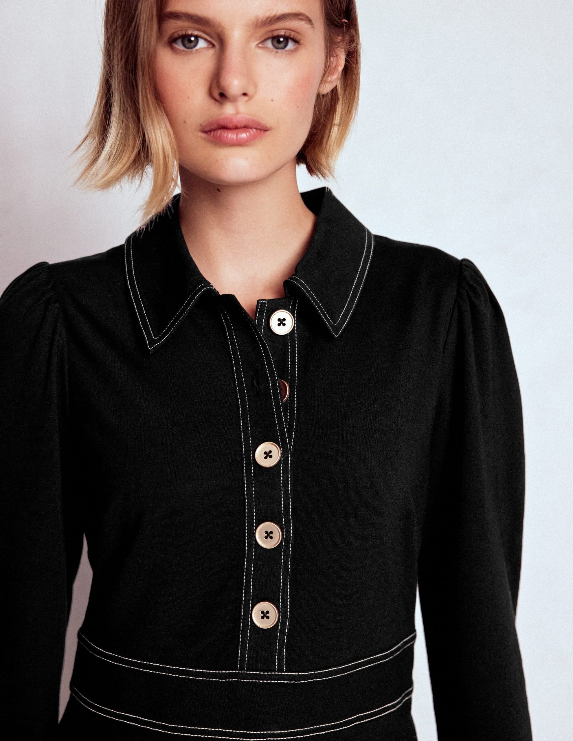 Nicolette Long Sleeve Dress-Black - Image 2