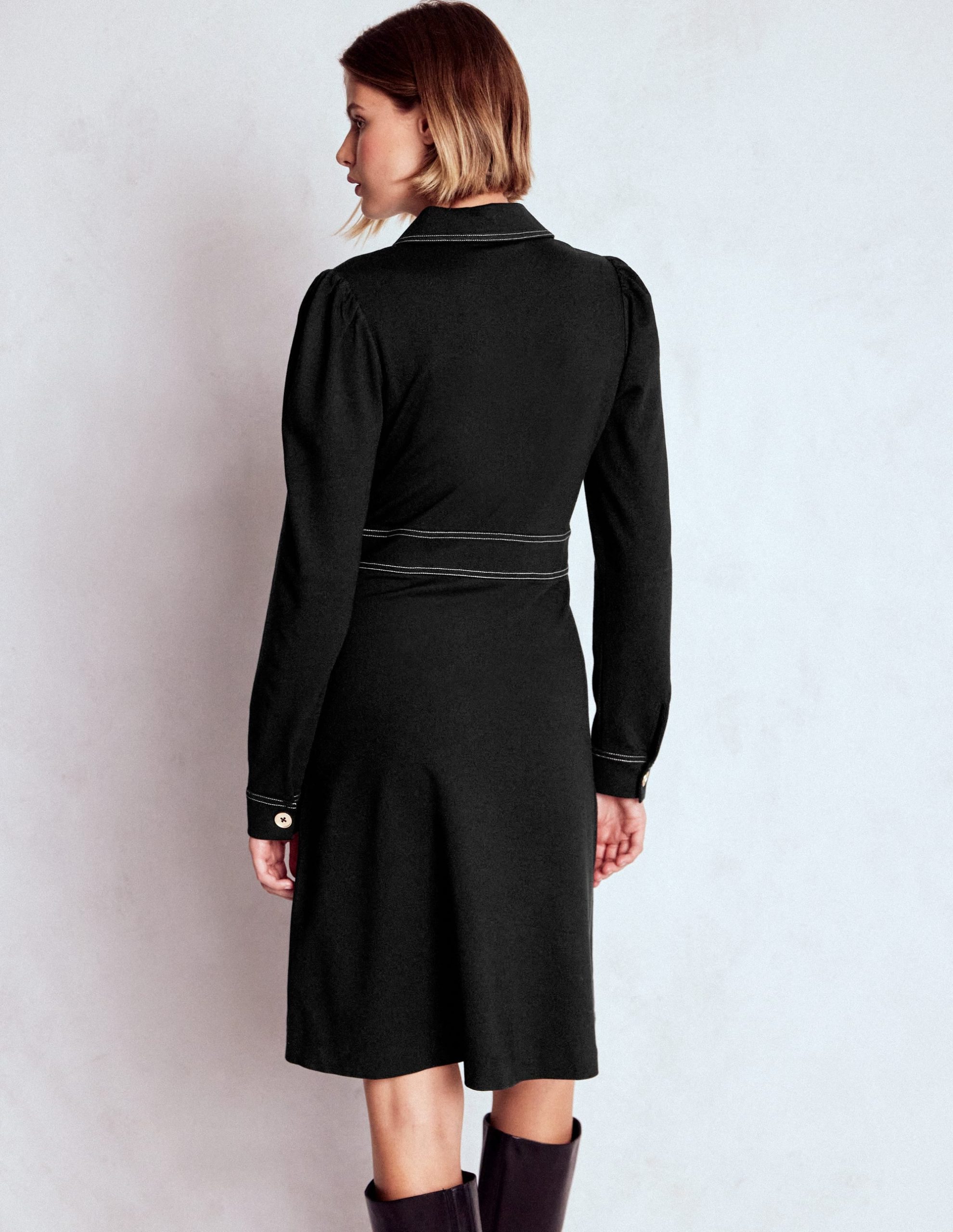 Nicolette Long Sleeve Dress-Black - Image 3