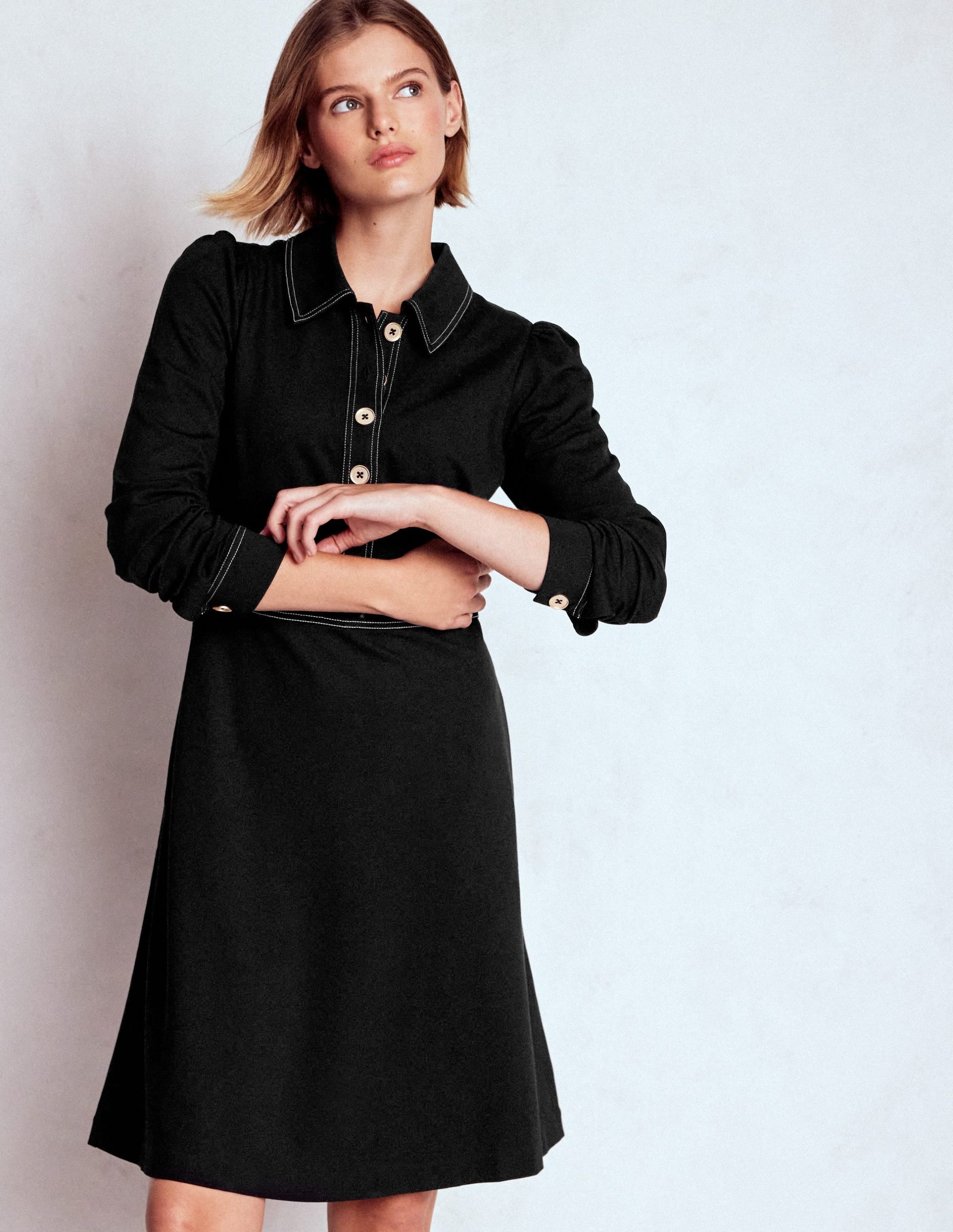 Nicolette Long Sleeve Dress-Black - Image 4