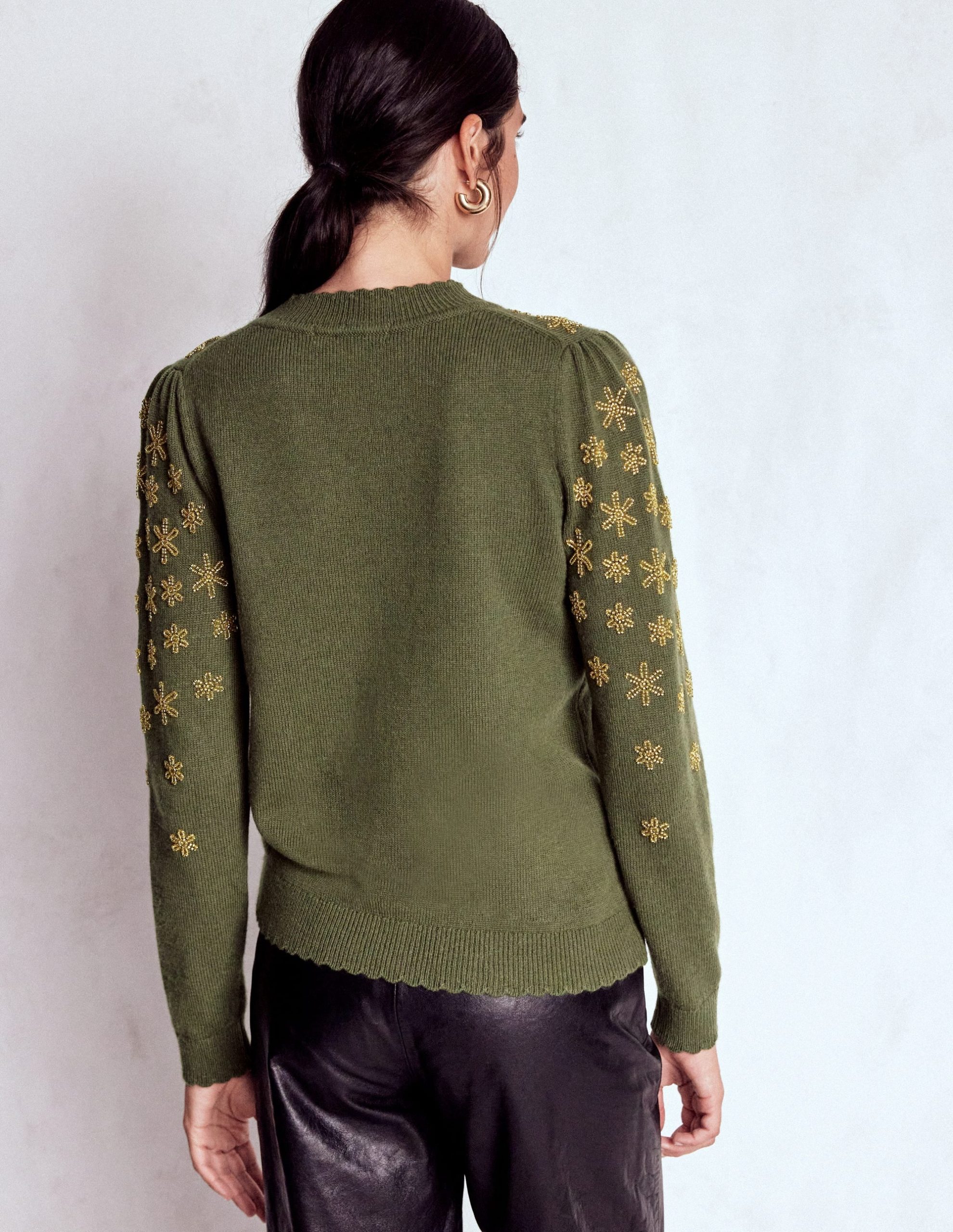 Elizabeth Embellished Sweater-Leaf Green - Image 4
