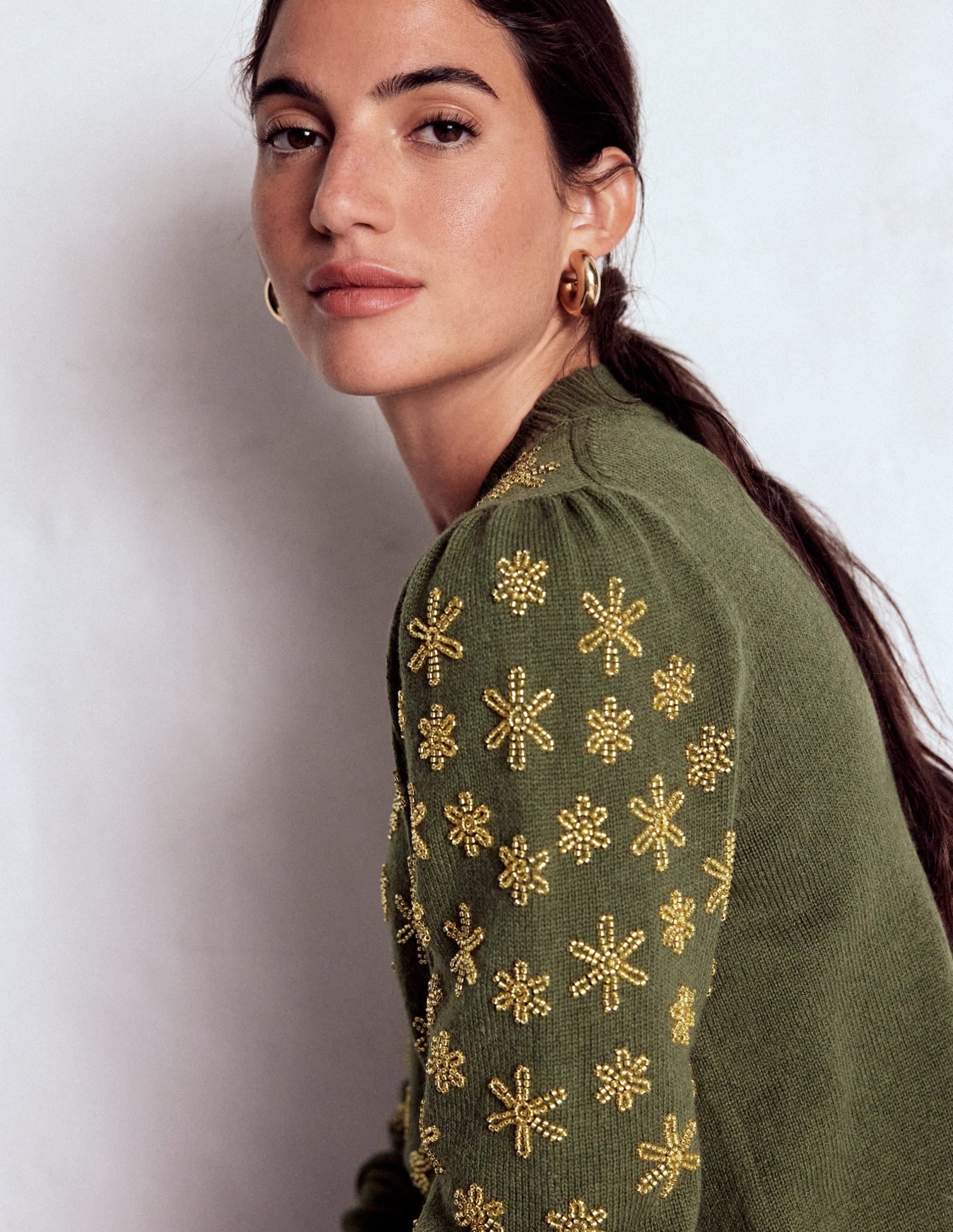 Elizabeth Embellished Sweater-Leaf Green - Image 6