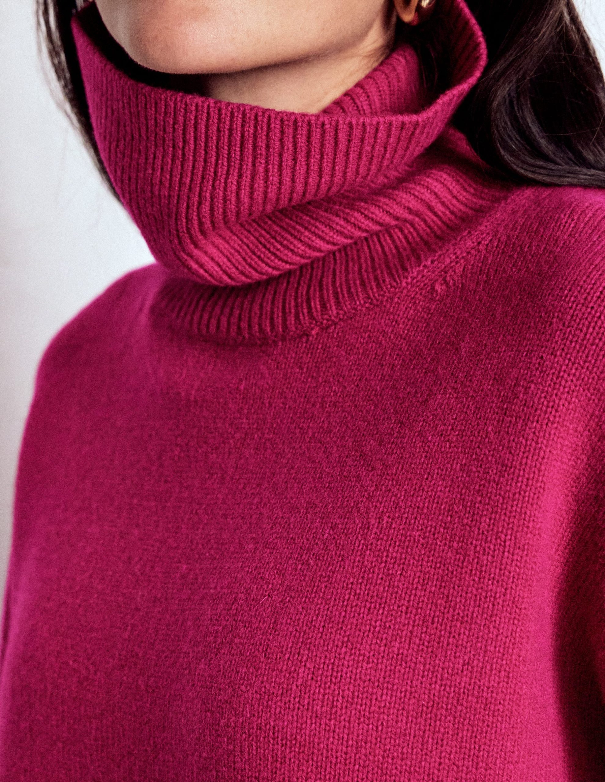 Polly Merino Roll Neck Sweater-Sorbet Pink - Image 2