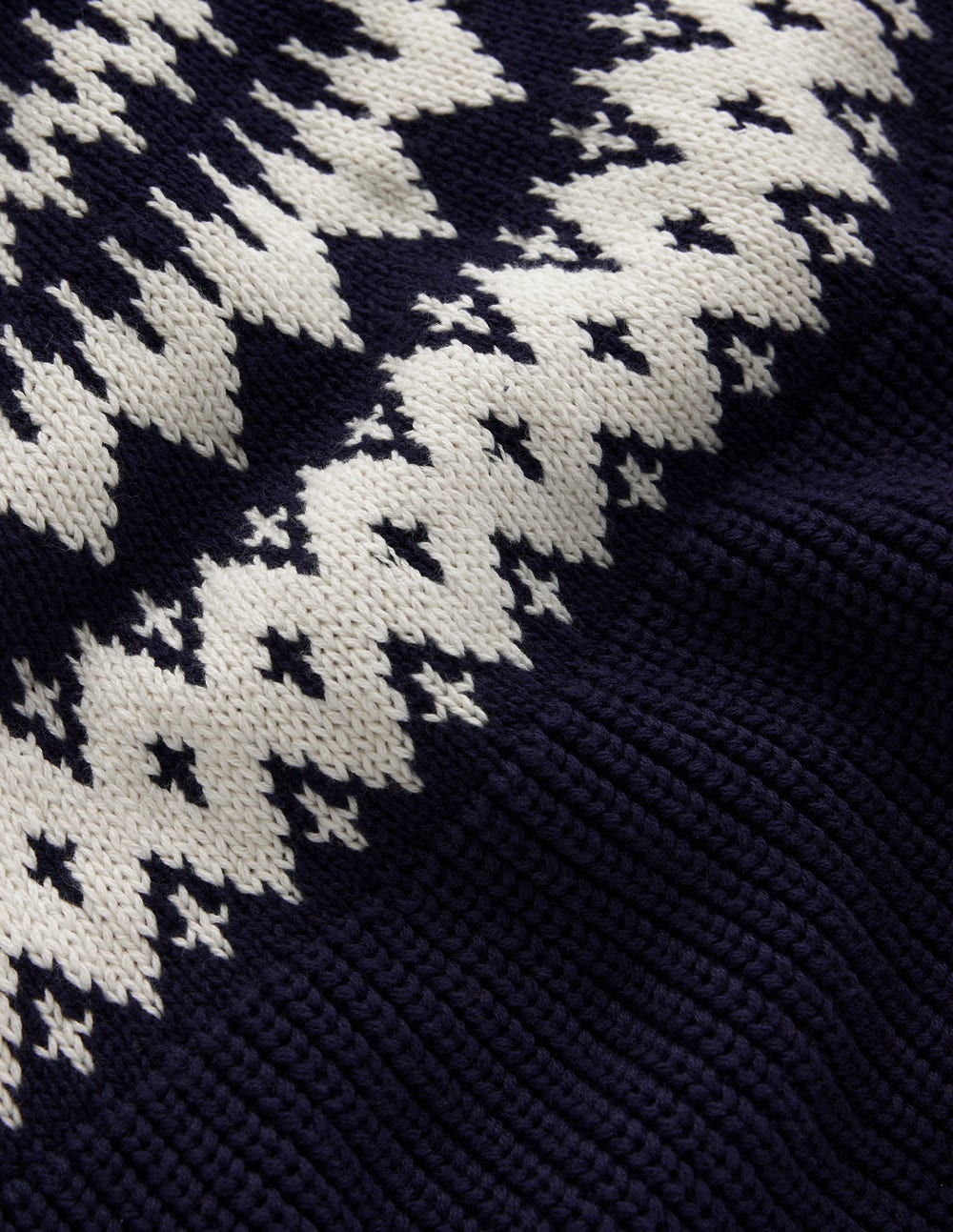 Bianca Cotton Ribbed Sweater-Navy Fair Isle - Image 8