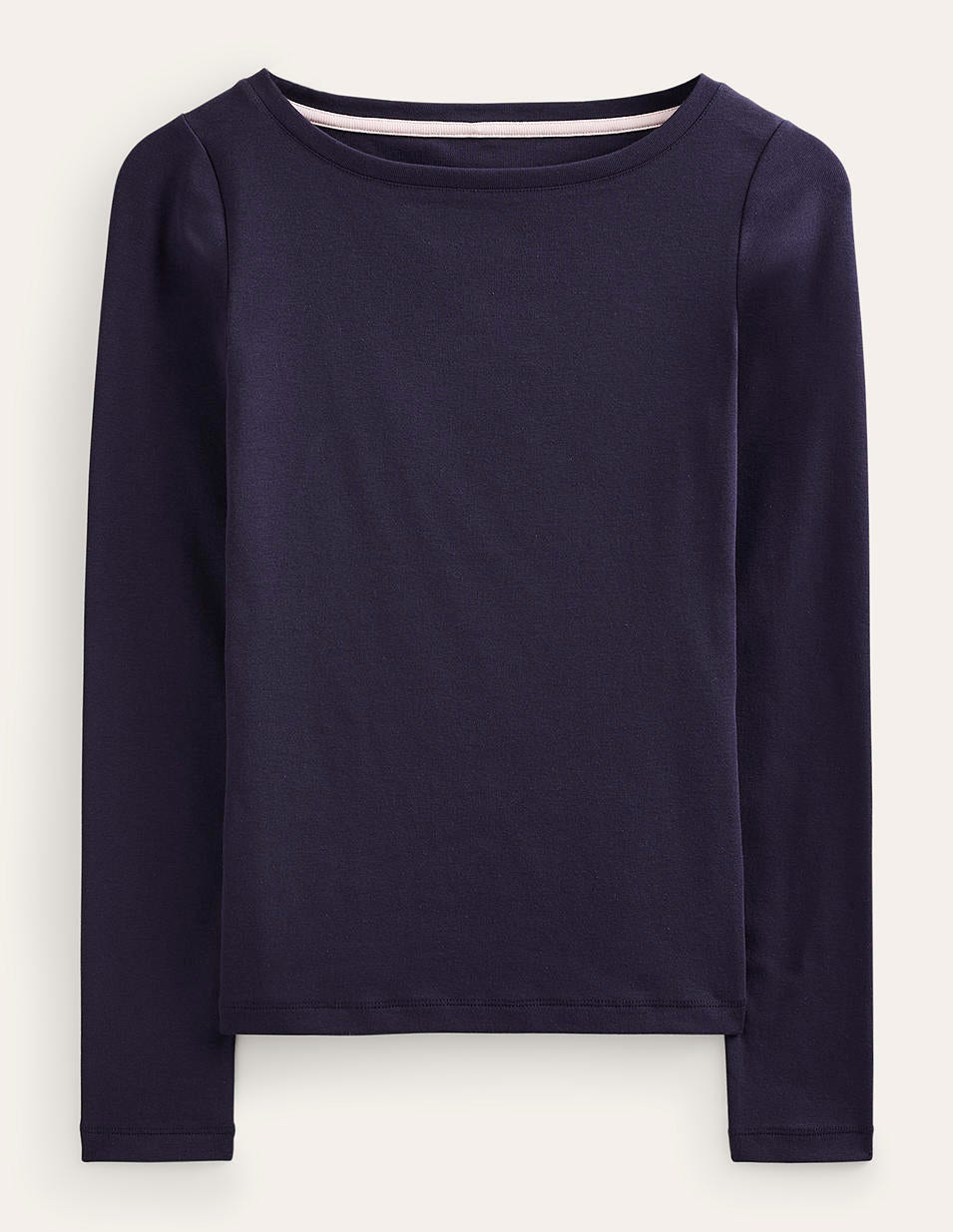 Essential Boat-Neck Jersey Top-Navy - Image 5