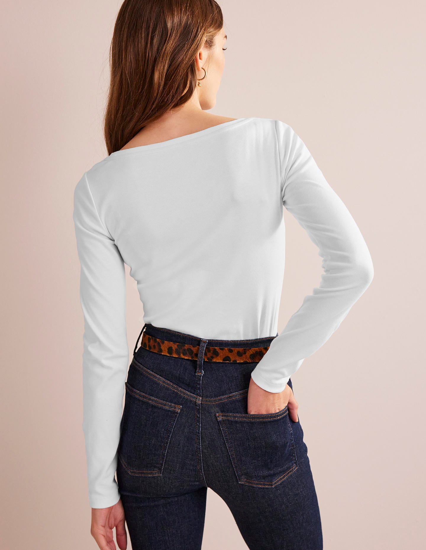 Essential Boat-Neck Jersey Top-White - Image 3