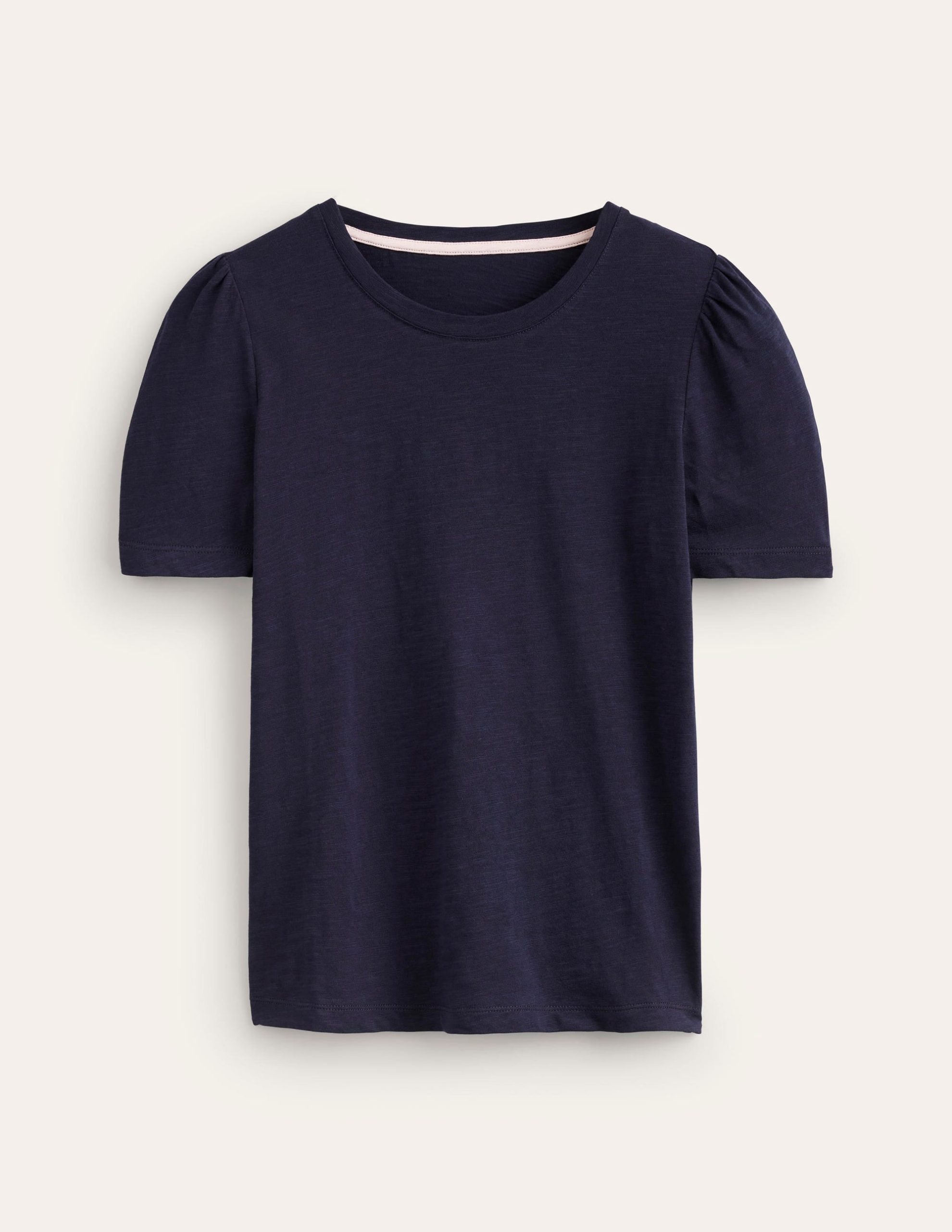 Cotton Puff Sleeve T-Shirt-Navy - Image 5