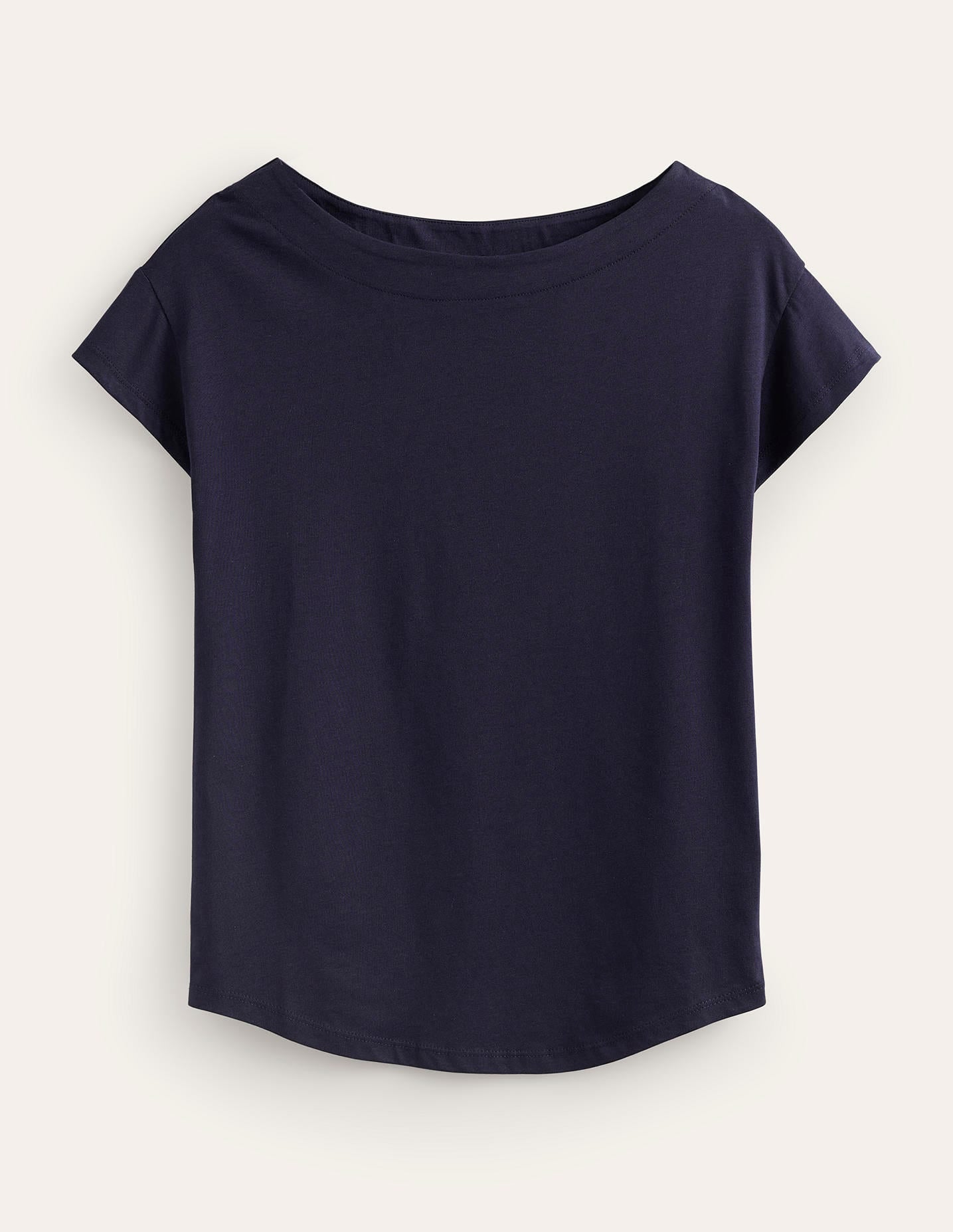 Supersoft Boat Neck T-Shirt-Navy - Image 6