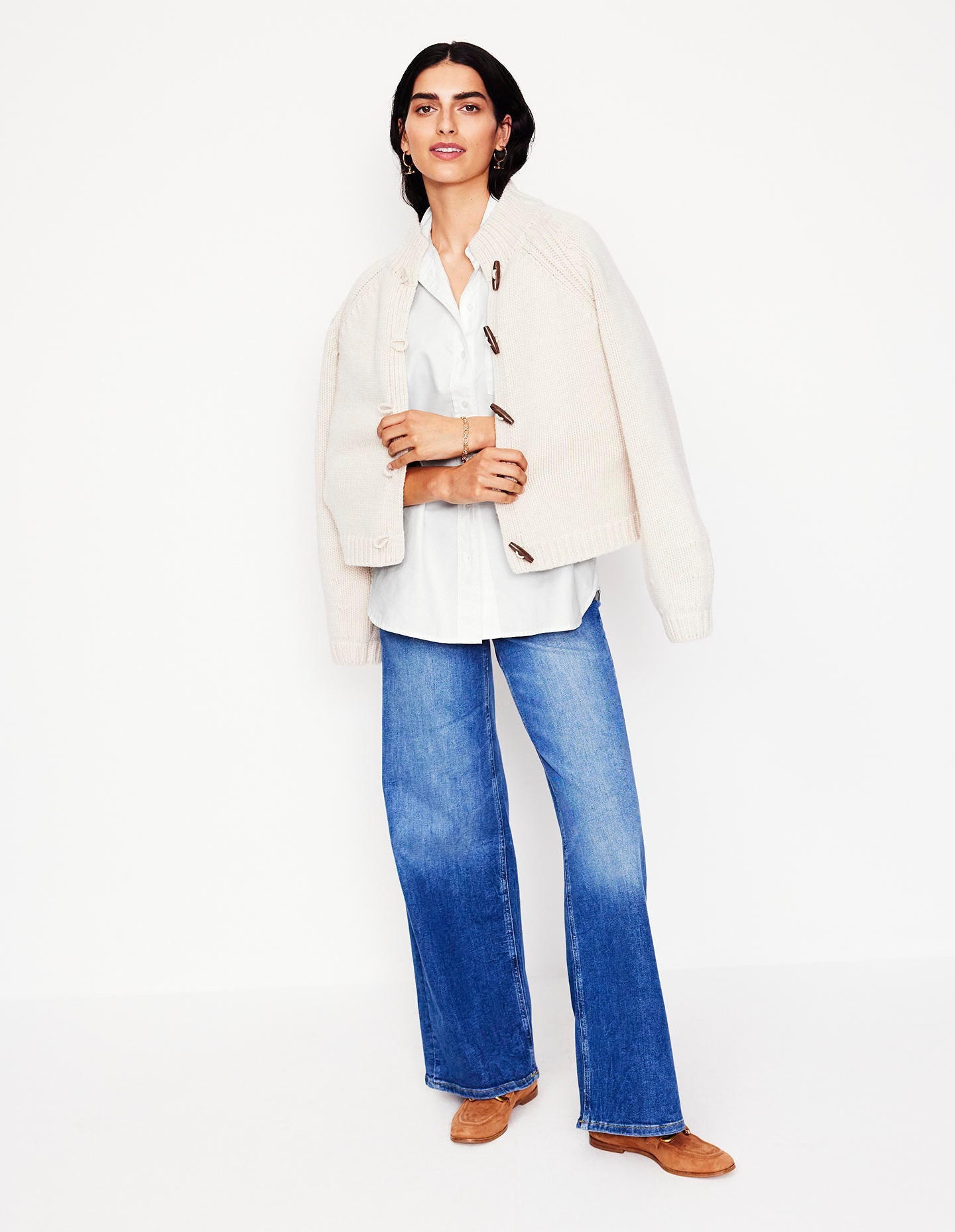 Sadie Relaxed Cotton Shirt-White Oxford - Image 5