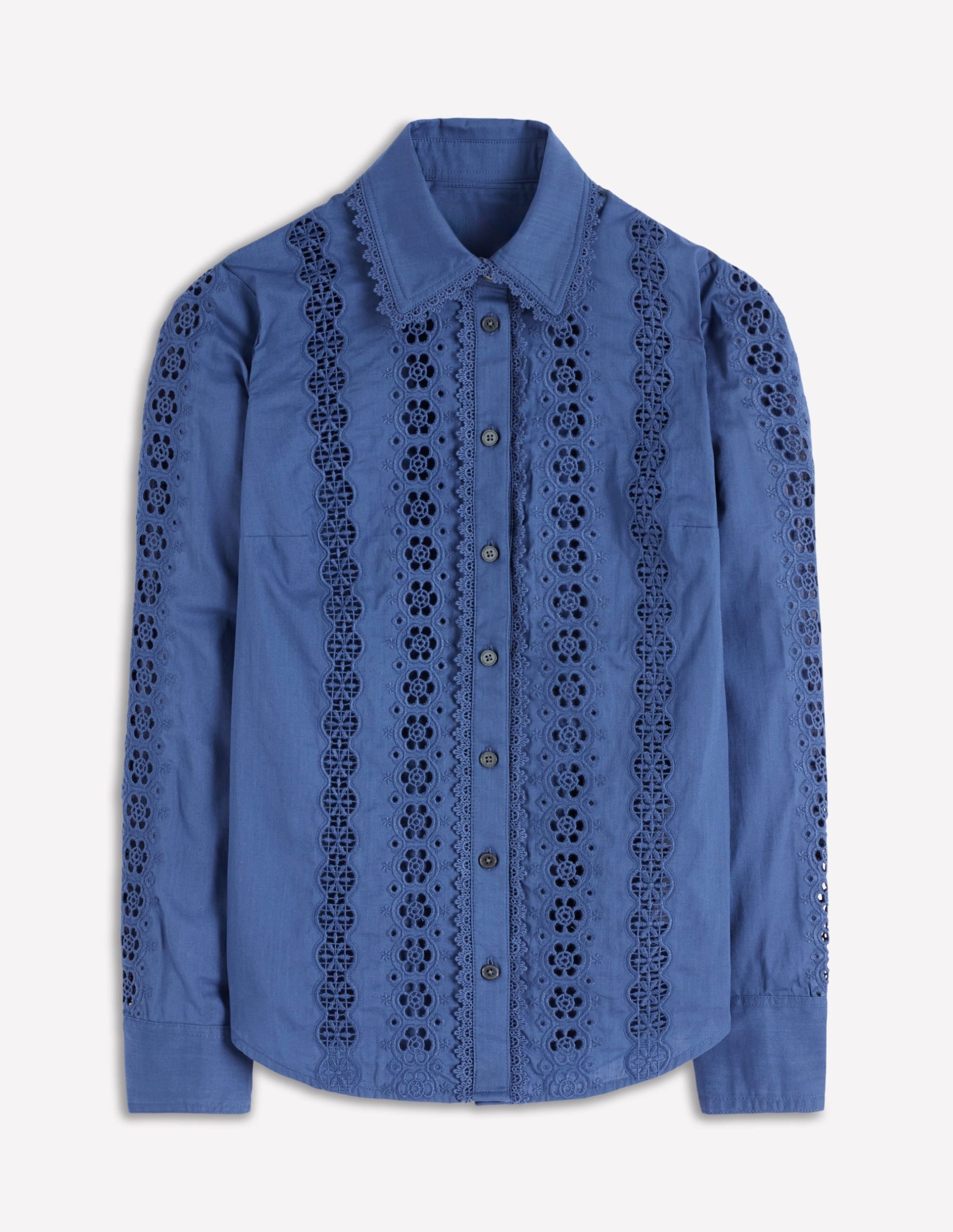 Sienna Broderie Detail Shirt-Denim Blue - Image 7